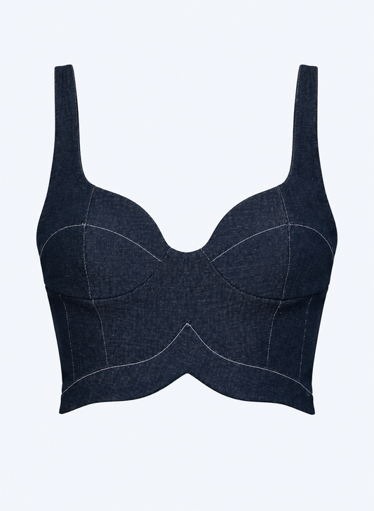 Siren Bustier in Dark Denim