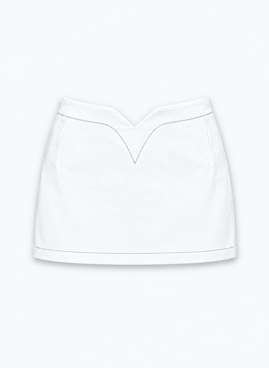 Siren Mini Skirt in White Denim