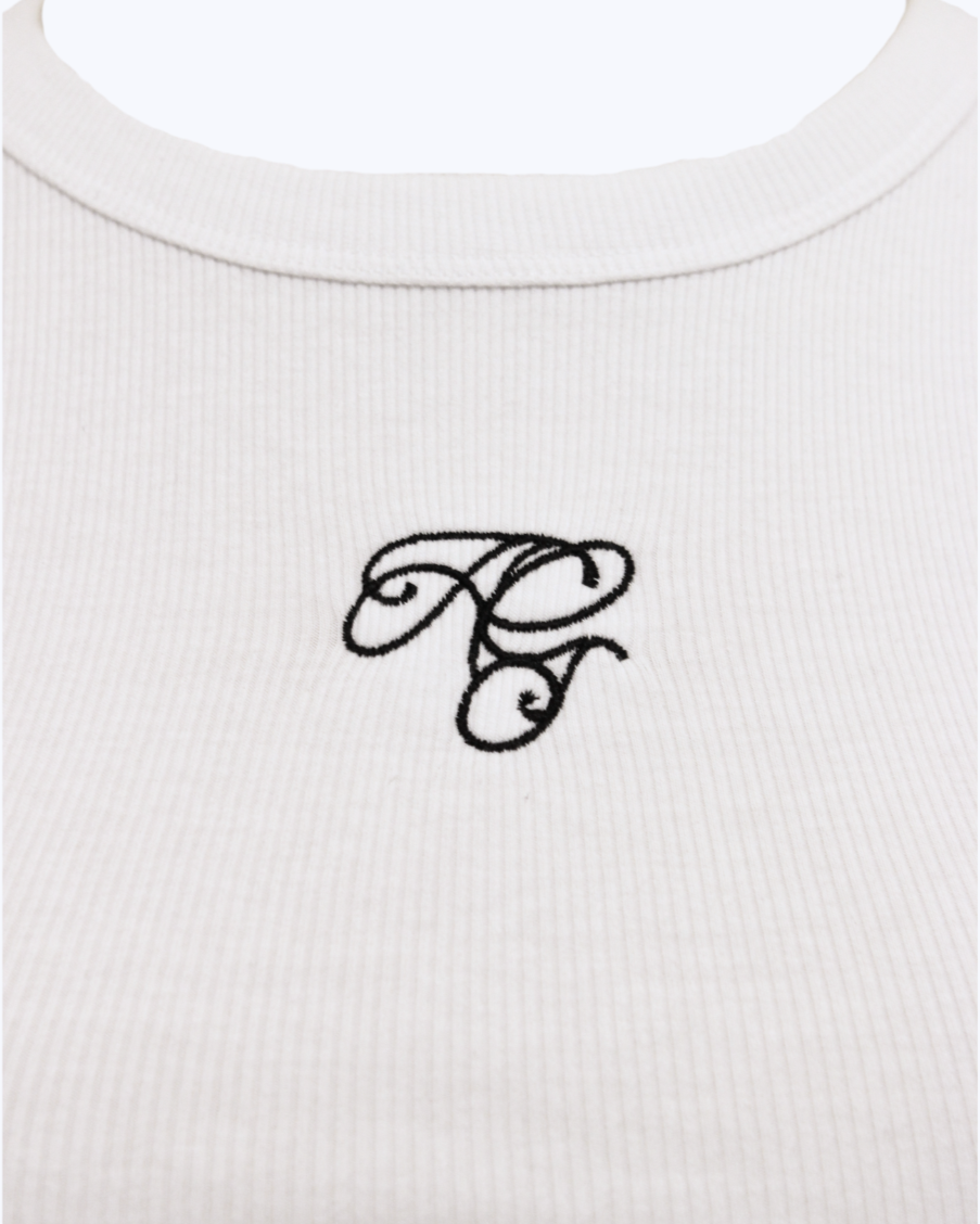 Logo Embroidered Ribbed Tank