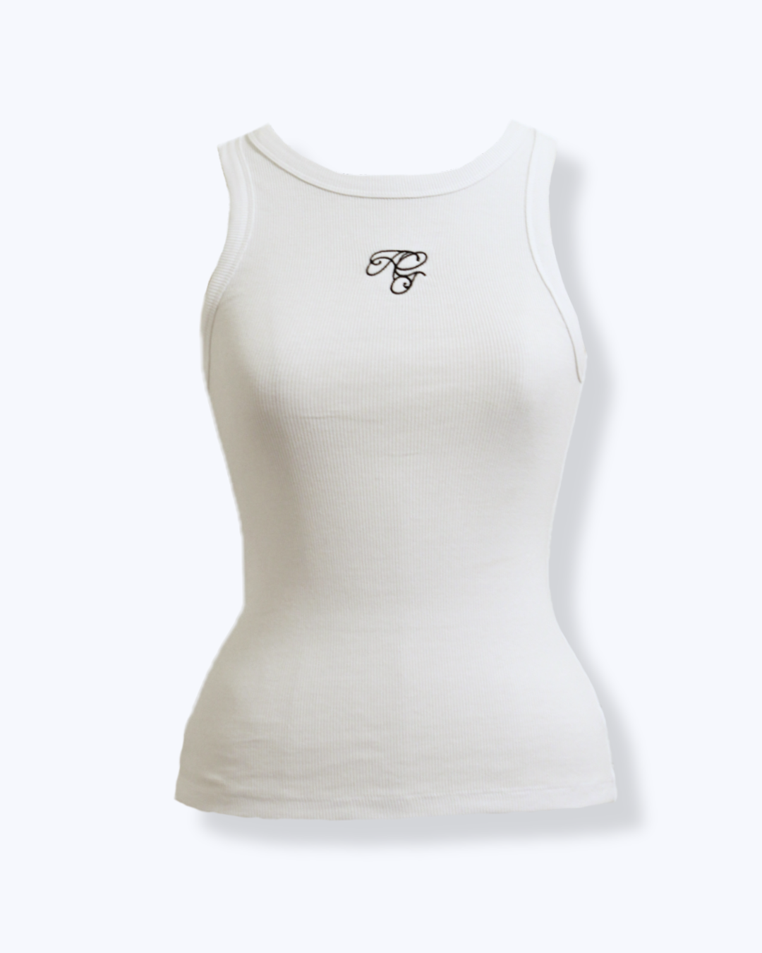 Logo Embroidered Ribbed Tank